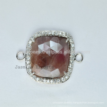 New Design Sterling Silver Gemstone Bezel Station, Handmade Gemstone Bezel Connector Manufacturer